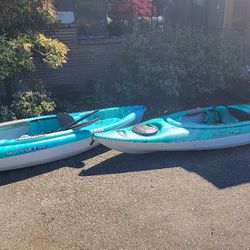 10' Pelican Kayaks Wirh Paddles Used Once
