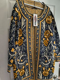 MAXSPORT Blue Women’s Boho Long Open Cardigan Sweater Large Orig $328