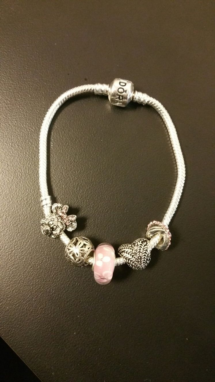 Bracelet with silver charms