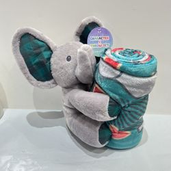 Snuggles The Elephant Character & Throw Blanket Set