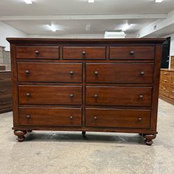 See Page for Matching Nightstand - Beautiful XL Cherry Wood Color 9 Drawer Dresser Chest