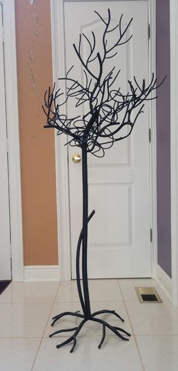 NEW Patinated Metal Tree-Form Wine Rack 61” high