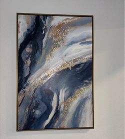 4 piece Abstract Canvas Wall Art in Gold Frame
