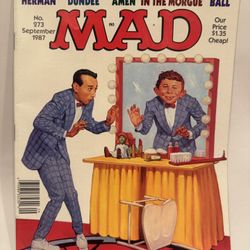 Mad Magazine, September 1987 edition with Pee-wee Herman - Pristine Shape 
