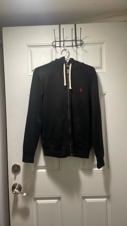 black polo hoodie size small
