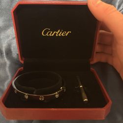 Cartier Love Silver Bracelet Size 17 