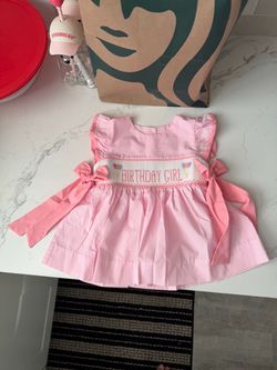 Birthday Girl smock dress 12m