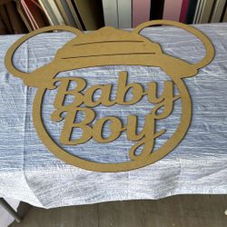 Safari Mickey Baby Boy 3’ Wood Laser Cut