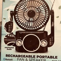 Rechargeable Portable Fan & Speaker 