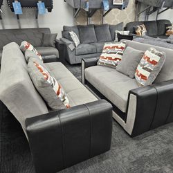 No Money Down No Credit Needed Brand New Two PC Sofa Loveseat Sofa Beds With Pillows And Storage