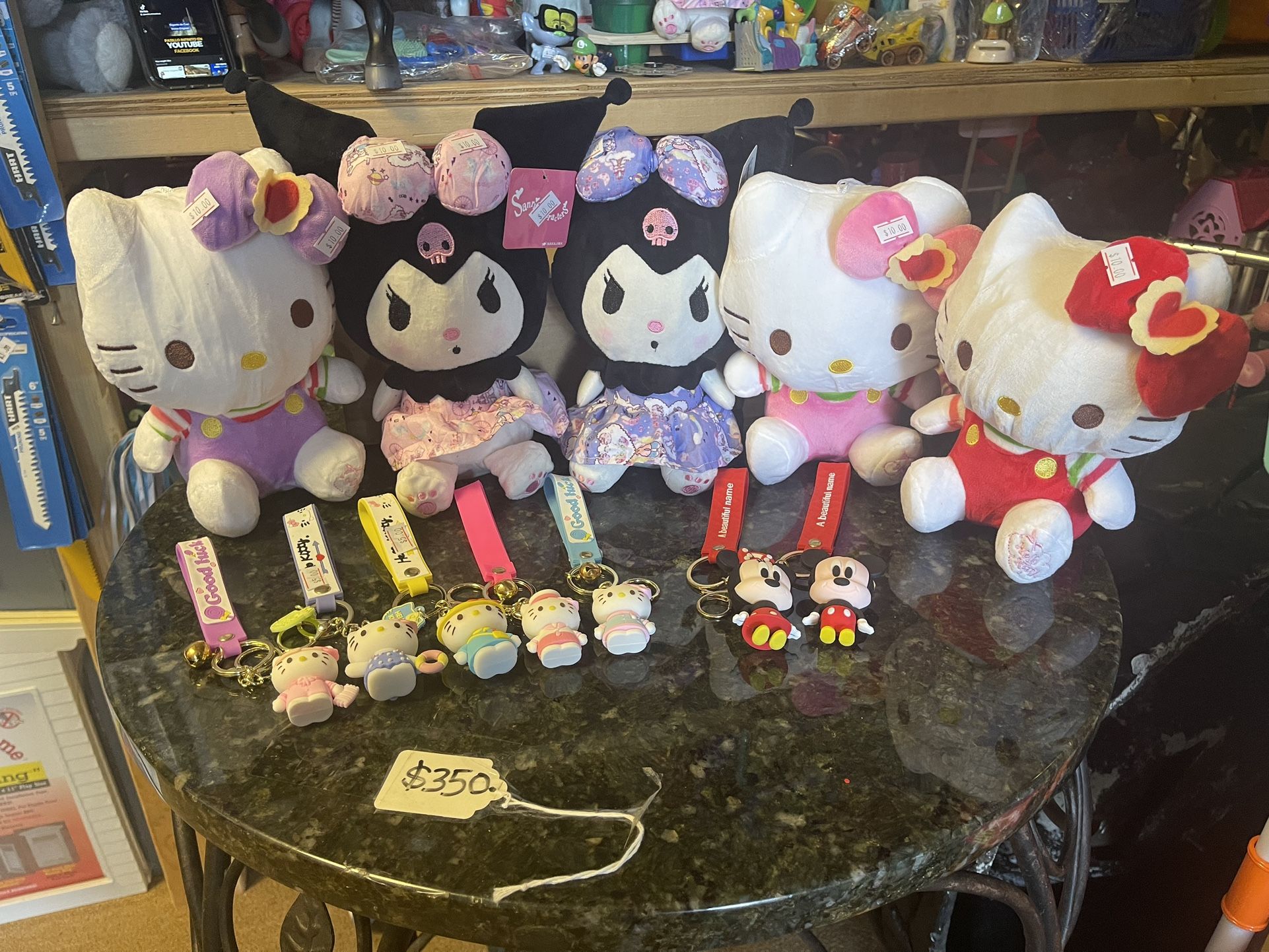 New Hello kitty plushies $10 each and key chains $5 each
