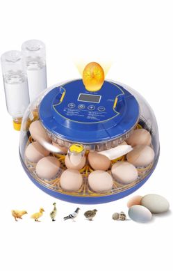 Incubadoras de 18 huevos para incubar huevos, incubadora de huevos de gallina con giro automático de huevos y control de temperatura y humedad, tapa d