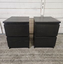 2-Nightstands, Good Conditions Black Color, Measurement:W 16"xD 19" x H22"