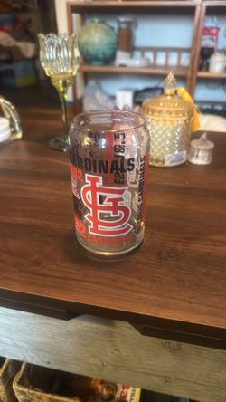 Cardinals fan cup glass