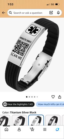 Medical Alert ID Bracelet with QR Code