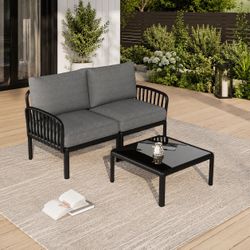 Outdoor Loveseat and Coffee Table Set