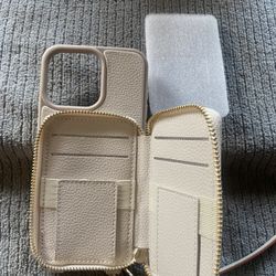 ZVE Wallet/Phone Case 6.1" Beige; Zipper iPhone 6s