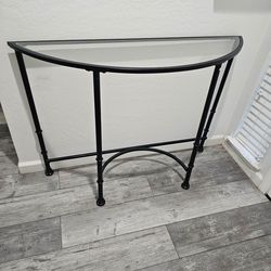 Glass half moon table