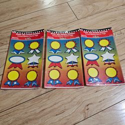 Vintage 80s 90s Stickers Reward Badges Ribbons Lot of 3 Bundle 90ct Wear 'Em NOS IF4390 Instructional Fair SEALED