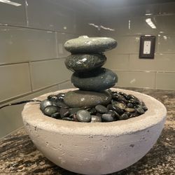 Rock Cairn Tabletop Water Fountain, Four Rock Fountain Perfect for Indoor Decoration 