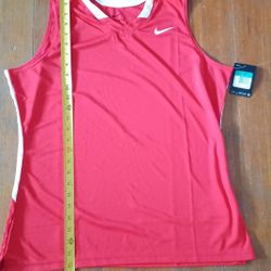 Women's Nike tank Top Xlarge Dri Fit Red White New Tags Running Workout 