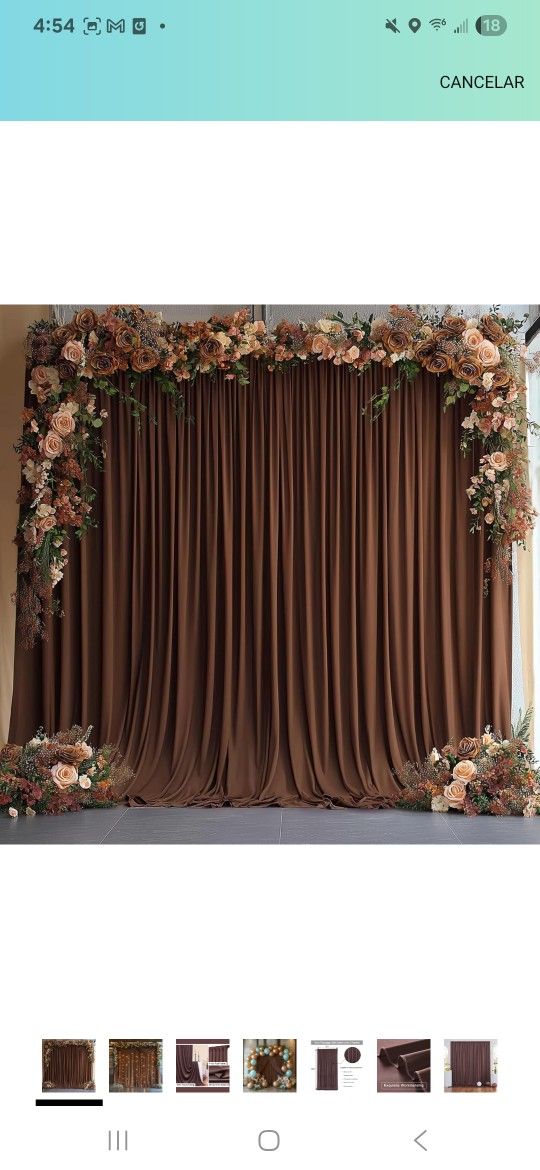 10x10ft Brown Backdrop Curtains No See Through Brown Polyester Party Background Decoration