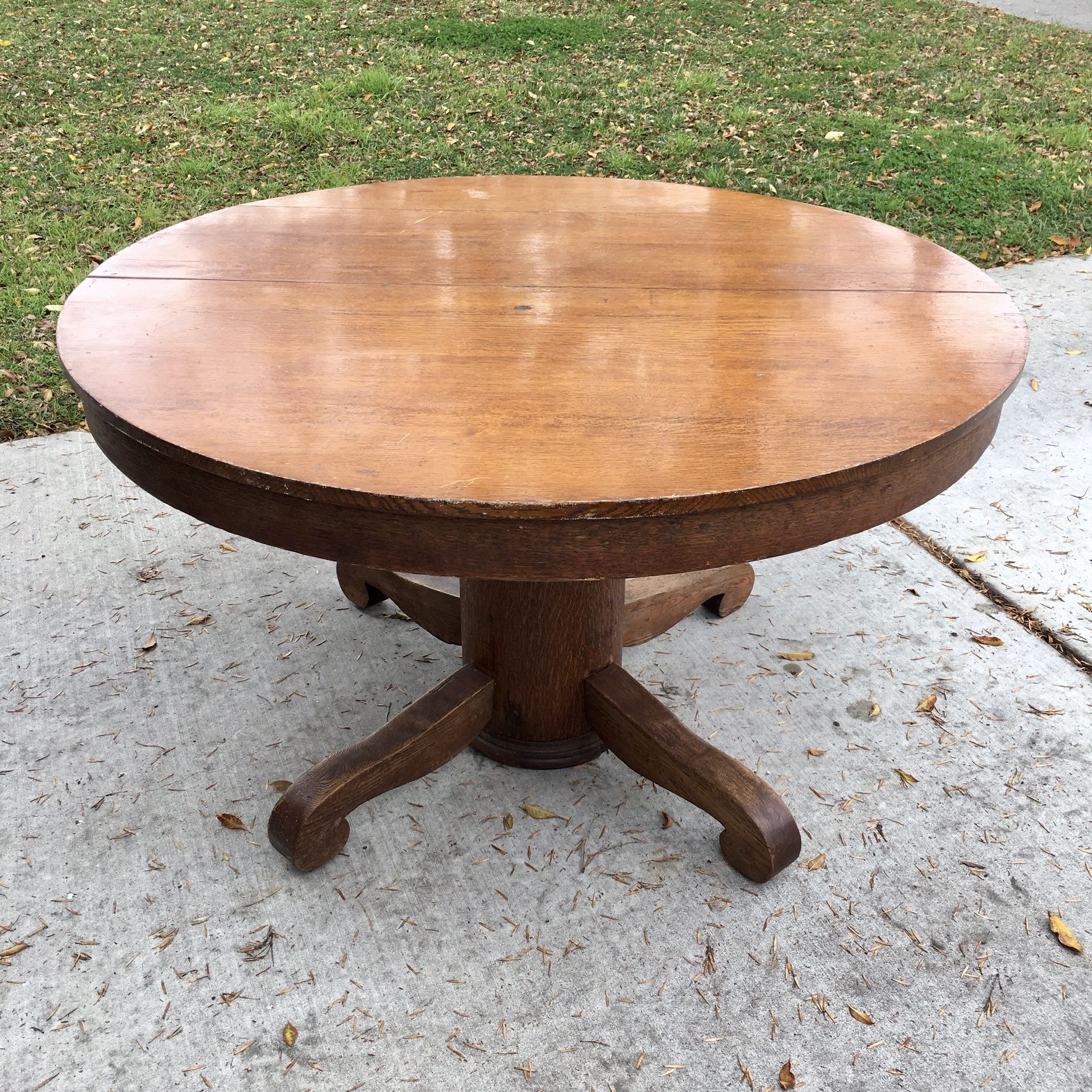 Antique Vintage Round Oak Table Slide Watertown Wisconsin 1899-1912