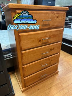 Pinewood oak five drawer dresser chest cajonera Comoda de Pino