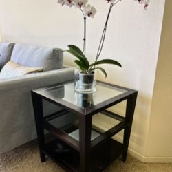 Side Table With Glass