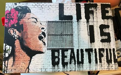 Banksy 'Life Is Beautiful' Canvas Wall Art