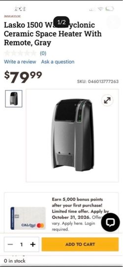 Lasko Cyclonic Ceramic Heater