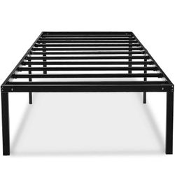 18 Inch Platform Twin Bed Frame with Storage Metal Bedframe No Box Spring Needed for Kids Tall Heavy Duty-TWIN