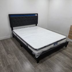 Cama LED Con Colchón 