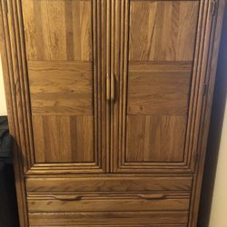 Bassett solid wood armoire and dresser