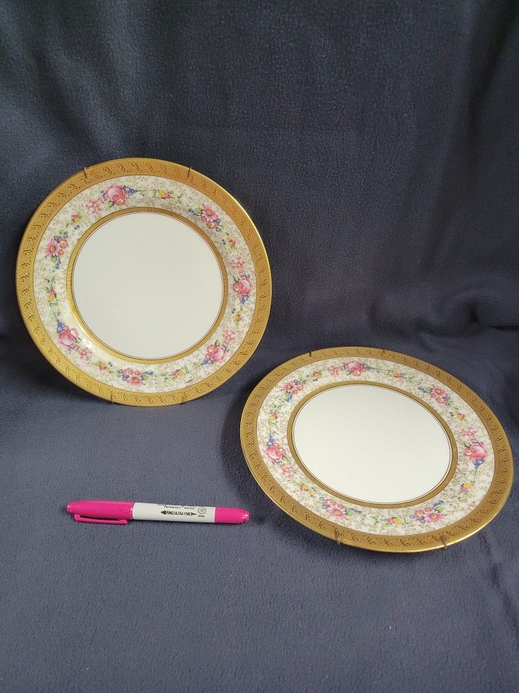 Collectible Plates, Limoges, C. Ahrenfeldt, 24 K Gold Rimmed