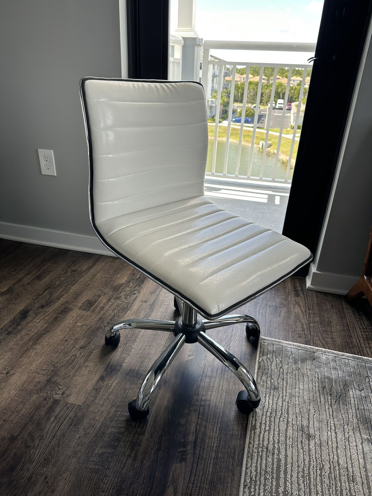 Adjustable White Office Chair