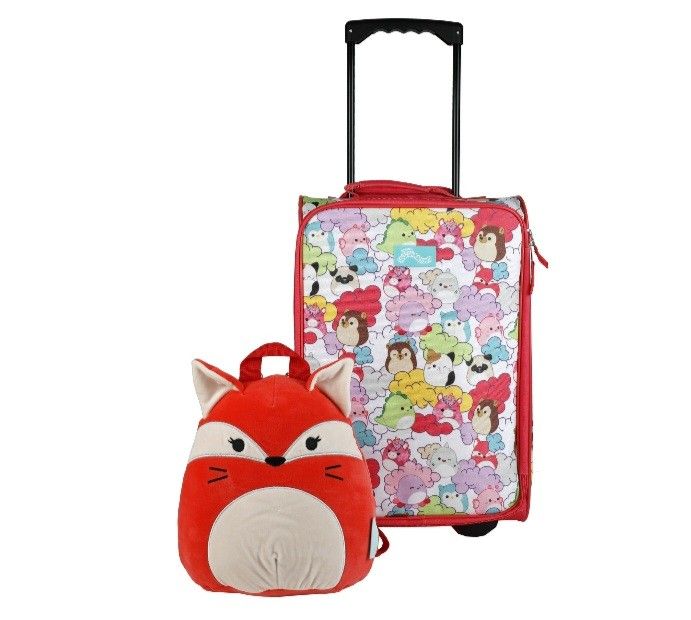 Squishmallows Cameron Cat 2pc Travel Set with 18" Luggage and 10" Plush Backpack