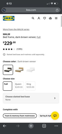 IKEA Malm Full Size Bed Frame