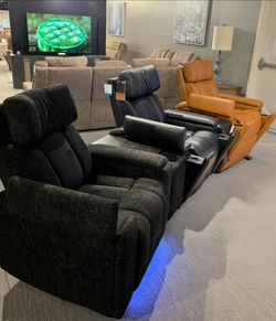 Leather Power Recliner With Immersive Audio Experience!