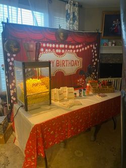 Movie night themed decorations