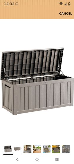 270 Gallon Lockable Resin Deck Box, Waterproof & UV-Resistant Outdoor Storage Box for Outdoor Cushion Storage, Garden Tools & Pool Accessories Storage