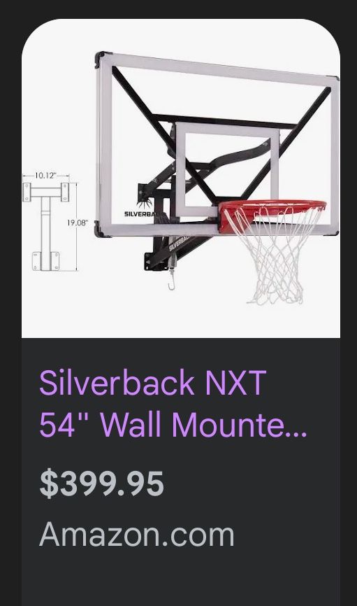 54” Wall Mount Basketball Hoop