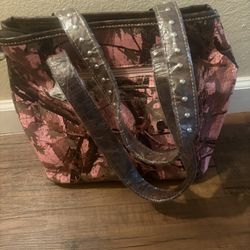 Fashion Pink Camo Color Purse Hand Bag