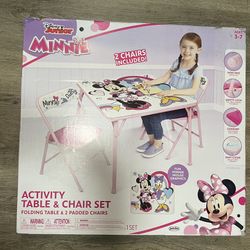 New In Box Disney Minnie Activity Table & 2 Chairs