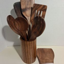 8 piece teak? wood cooking utensils set $20 FIRM