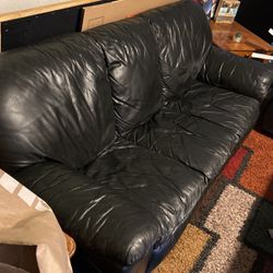 Black leather Couch & Love Seat
