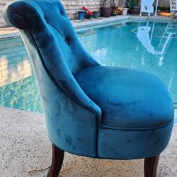 Pair Of 2 Chairs ◇ Green/Blue ◇ Velvety ◇ BRAND NEW