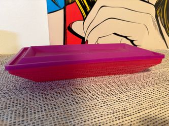 Vintage Tupperware Buffet Get Together Serving Tray 1380 Fuchsia Lid