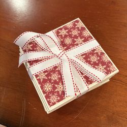 Set Of 4 Ceramic Snowflake Coasters