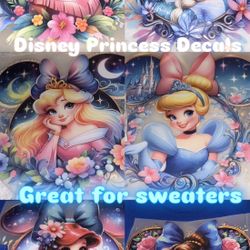 Disney Princesses Decals For Custom Merch 